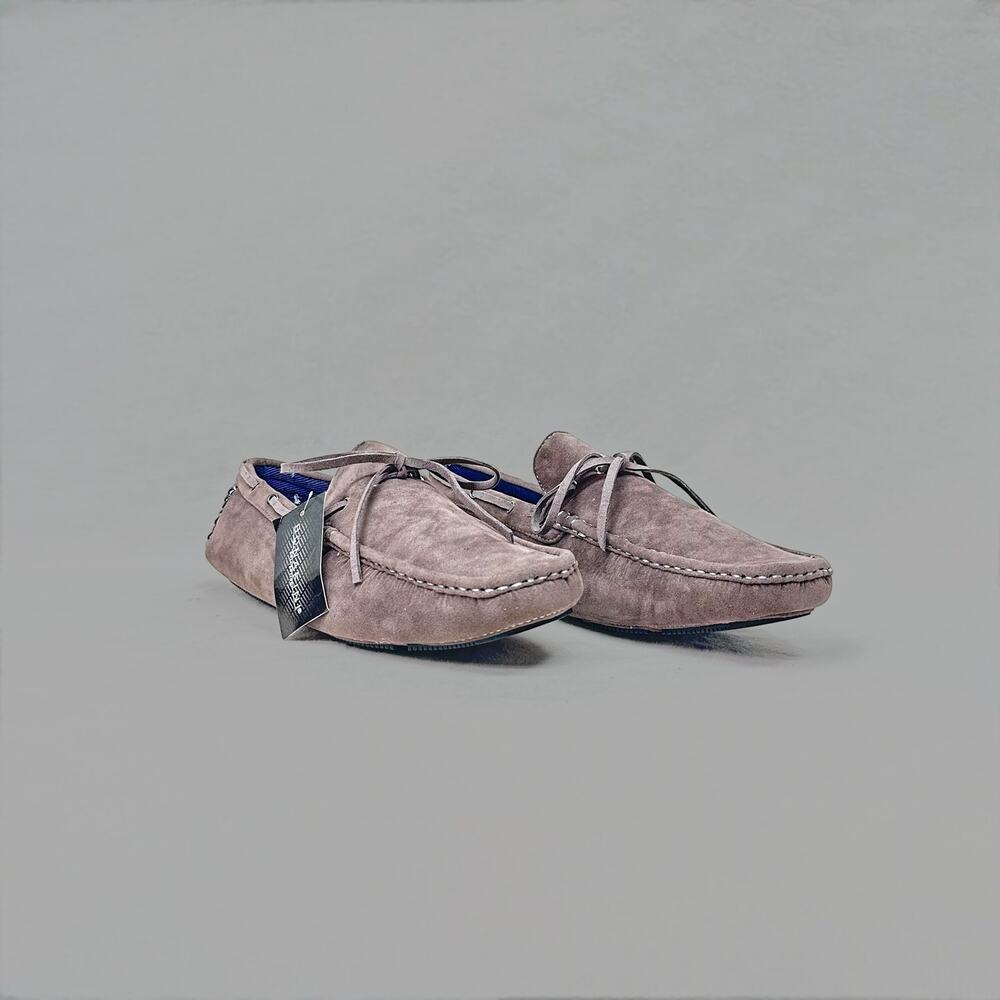 Bonafini Women’s Gray Suede Moccasins - Size 10